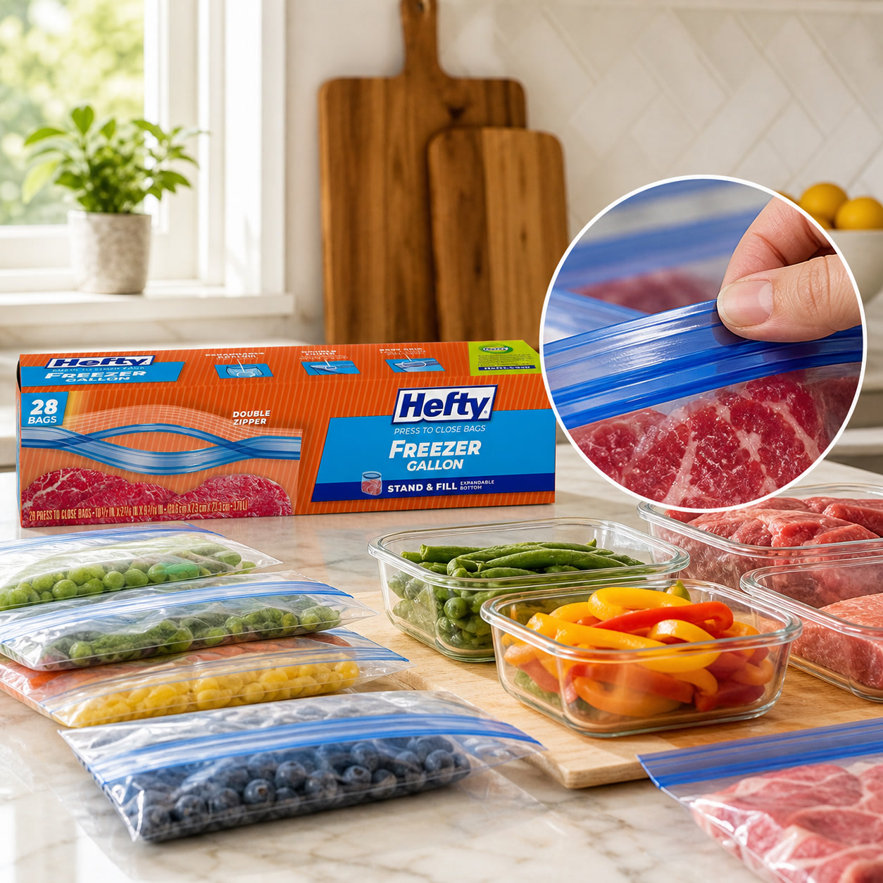 Meal Prep Fit - 28ct Gallon Freezer Food Storage Bags,