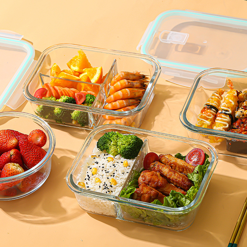 Meal Prep Glass Containers Oven Safe - Glass Fresh-Keeping Box high Borosilicate Heat-Resistant
