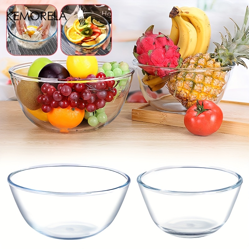 Meal Prep Glass Containers Oven Safe - 1PCS Deep Mixing Bowl - Heavy-Duty