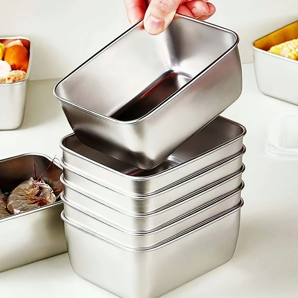 Meal Prep Containers Xl - 6-Piece Stainless Steel Food Containers Set