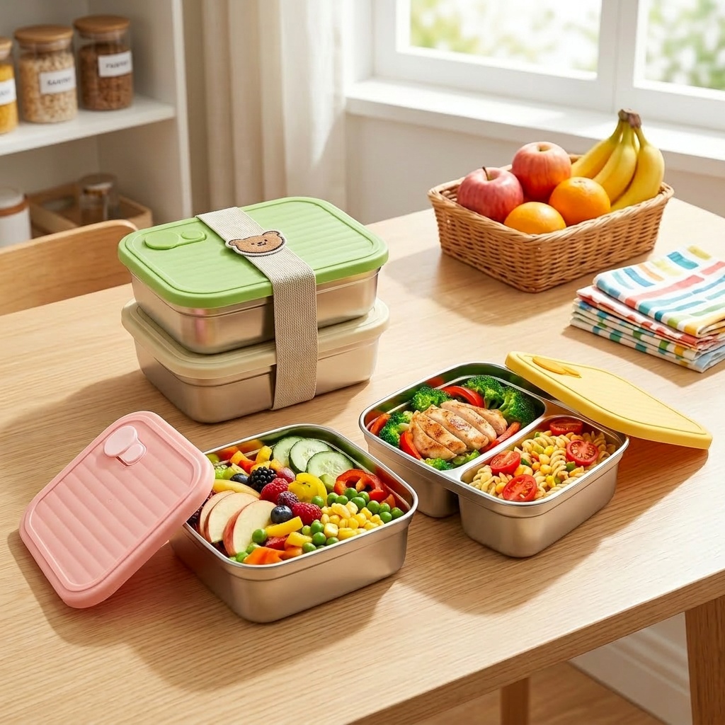 Meal Prep Kinder - Microwavable 304 Stainless Steel Bento Lunch