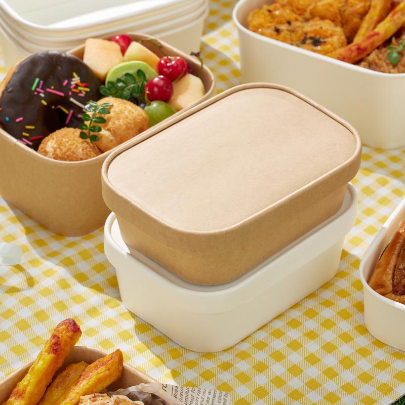 Meal Prep Gym - 10Pcs Square Disposable Kraft Paper Lunch