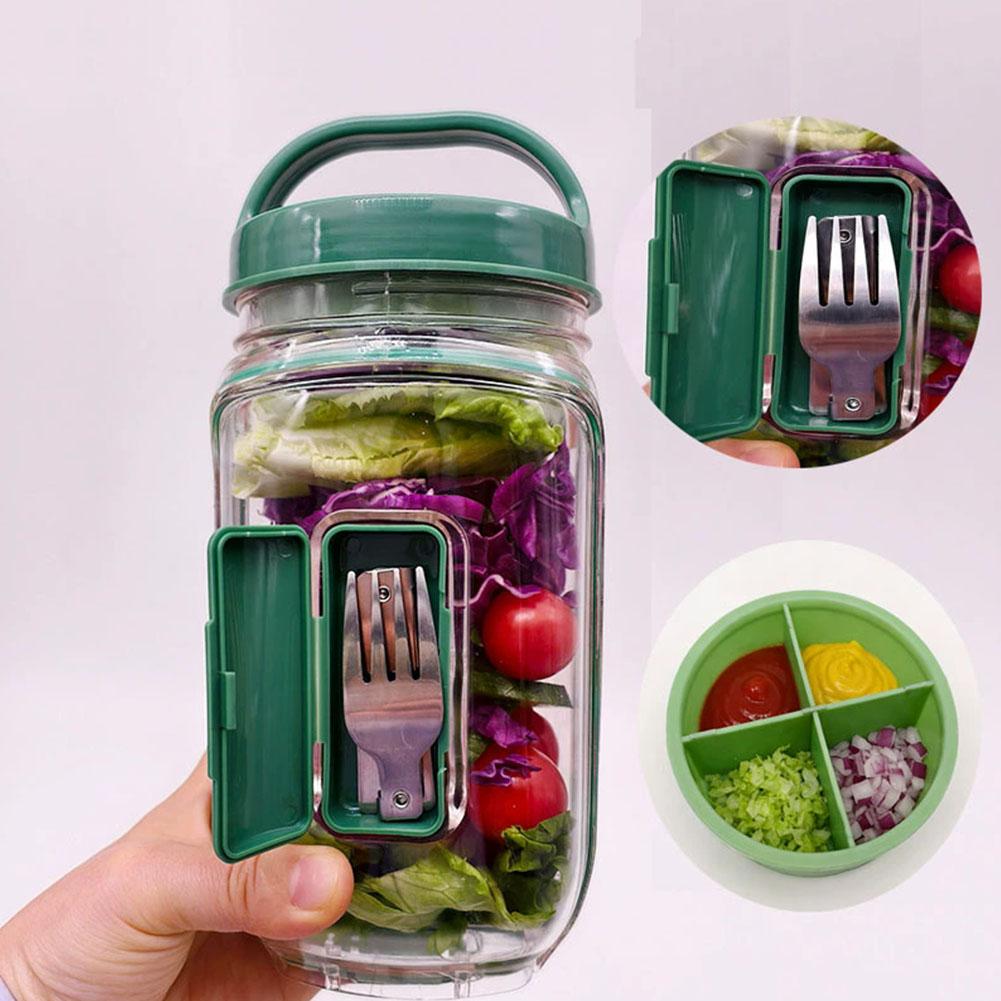 Portable Salad Container Jar w - Meal Prep For Office ulasan dan harga