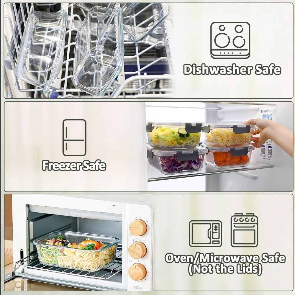 10-Pack 22oz Glass Meal Prep C - Meal Prep Oven Safe Containers ulasan dan harga