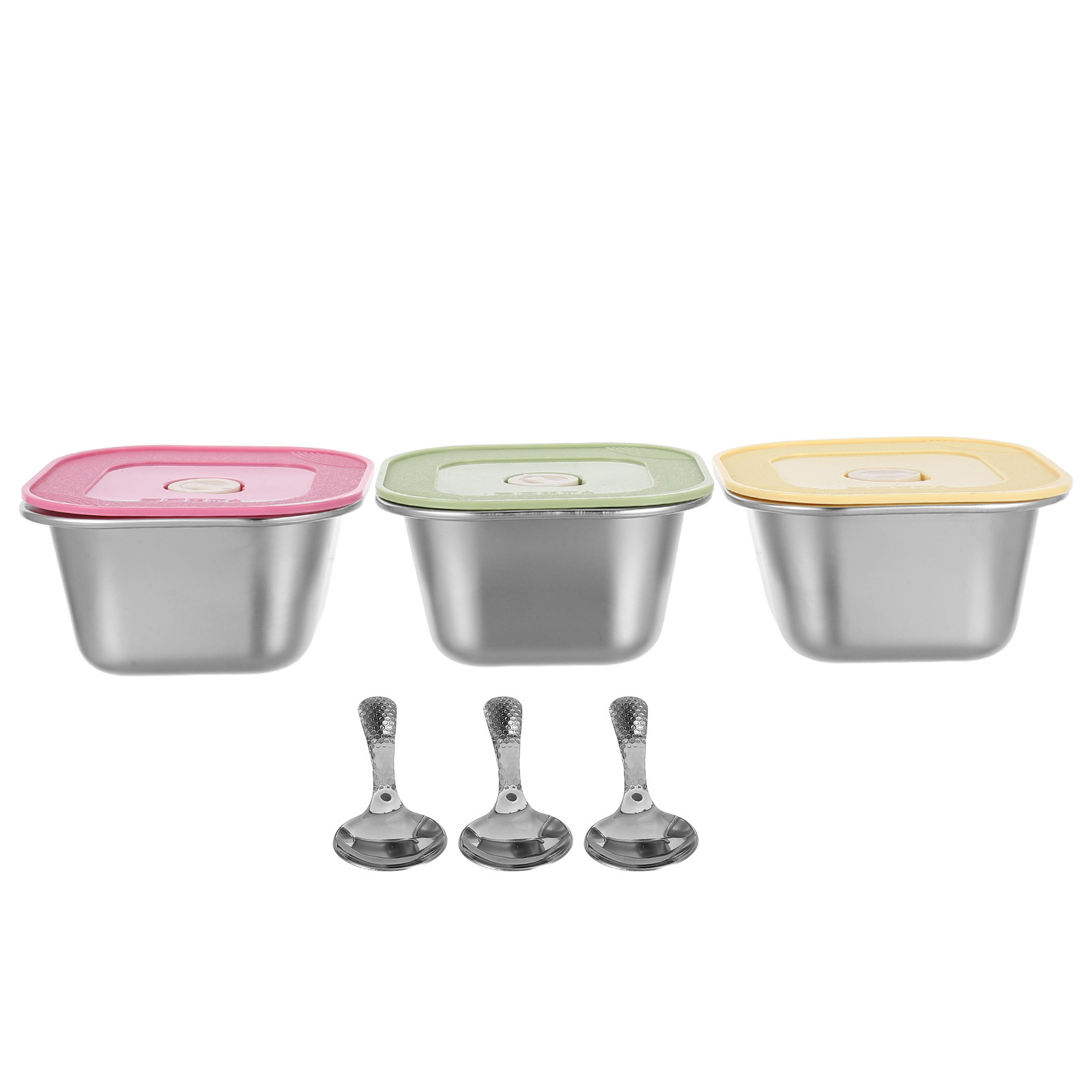 3Pcs Stainless Steel Snack Con - Meal Prep Jars With Lids ulasan dan harga