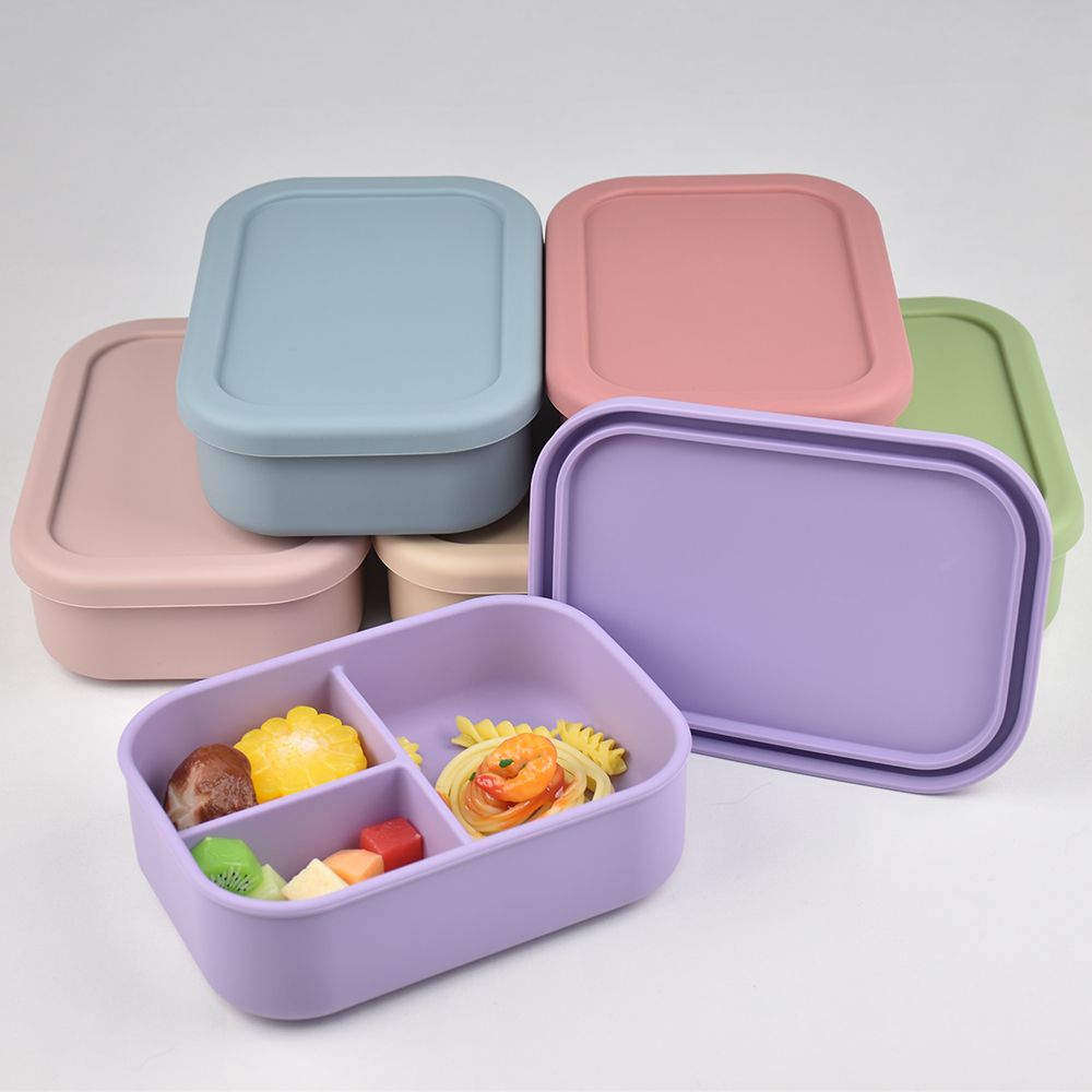 3-Compartment Food Grade Silic - Meal Prep Kinder ulasan dan harga