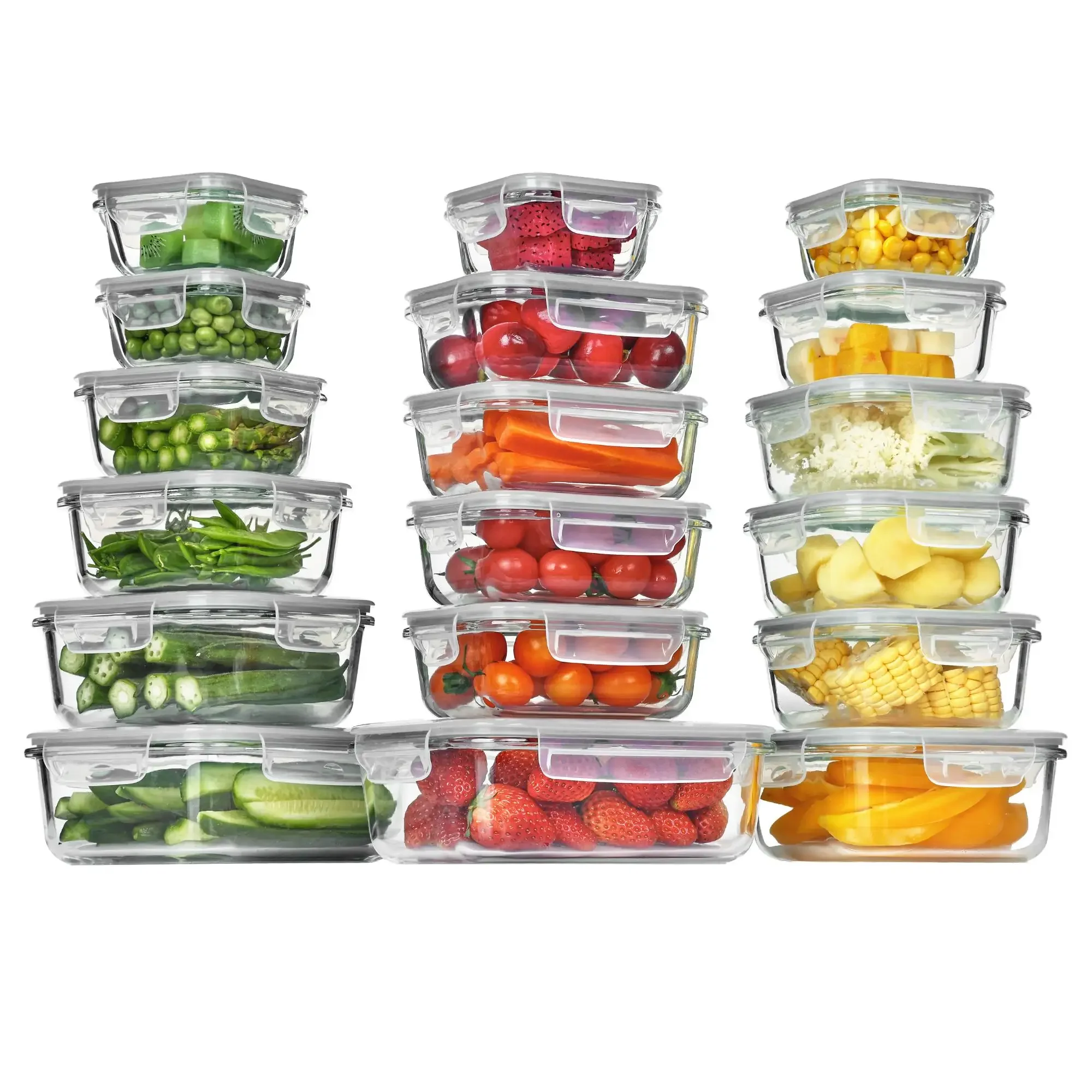 18 Pack Glass Food Storage Con - Meal Prep Oven Safe Containers ulasan dan harga