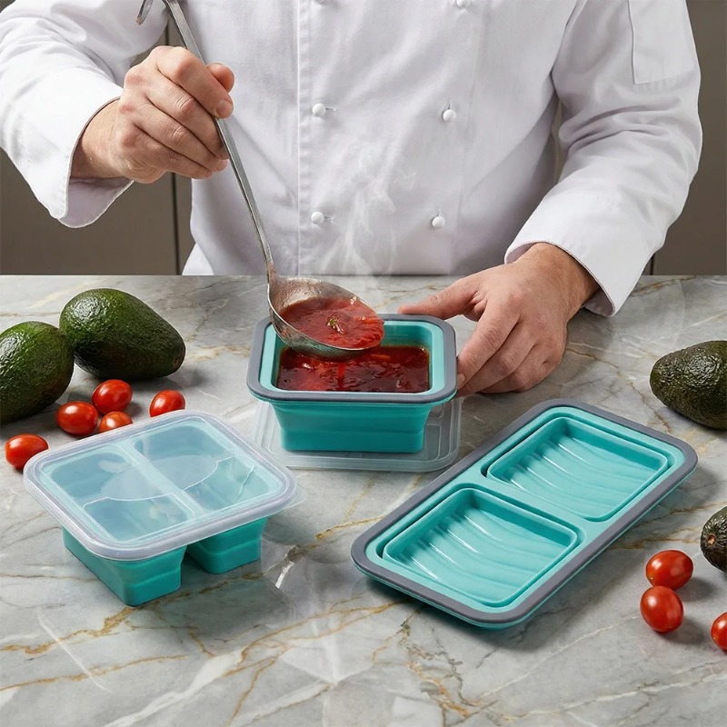 Silicone Freezer Tray with Lid - Meal Prep Oven Safe Containers ulasan dan harga