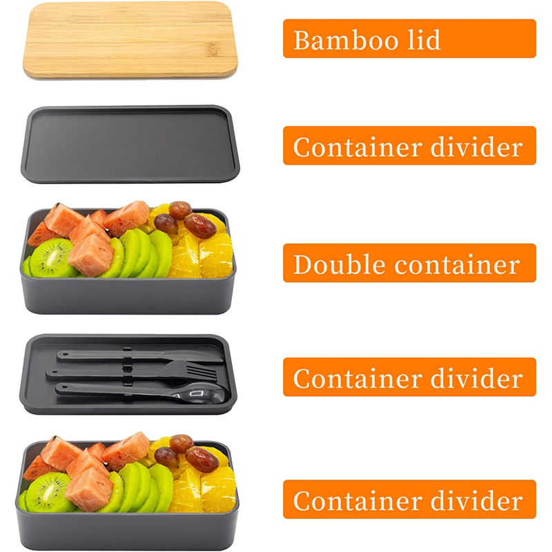 Stackable Bento Box with Utens - Meal Prep Fit ulasan dan harga