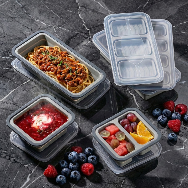 Silicone Freezer Tray with Lid - Meal Prep Oven Safe Containers ulasan dan harga