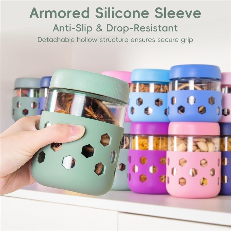 SOFT-Glass Jars With Airtight  - Meal Prep Jars With Lids ulasan dan harga