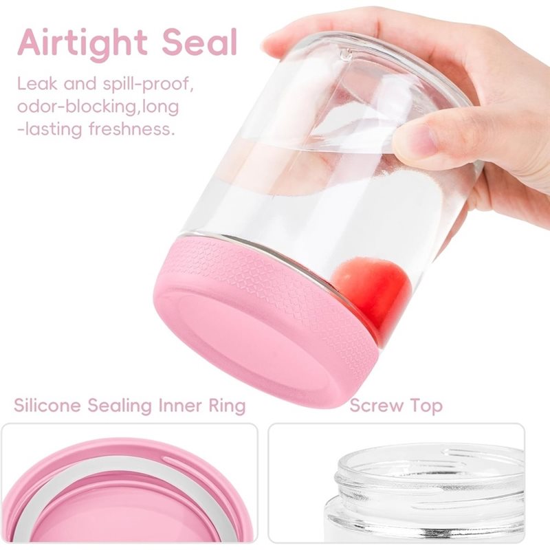 SOFT-Glass Jars With Airtight  - Meal Prep Jars With Lids ulasan dan harga