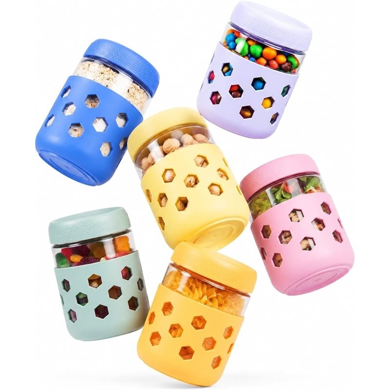 SOFT-Glass Jars With Airtight  - Meal Prep Jars With Lids ulasan dan harga