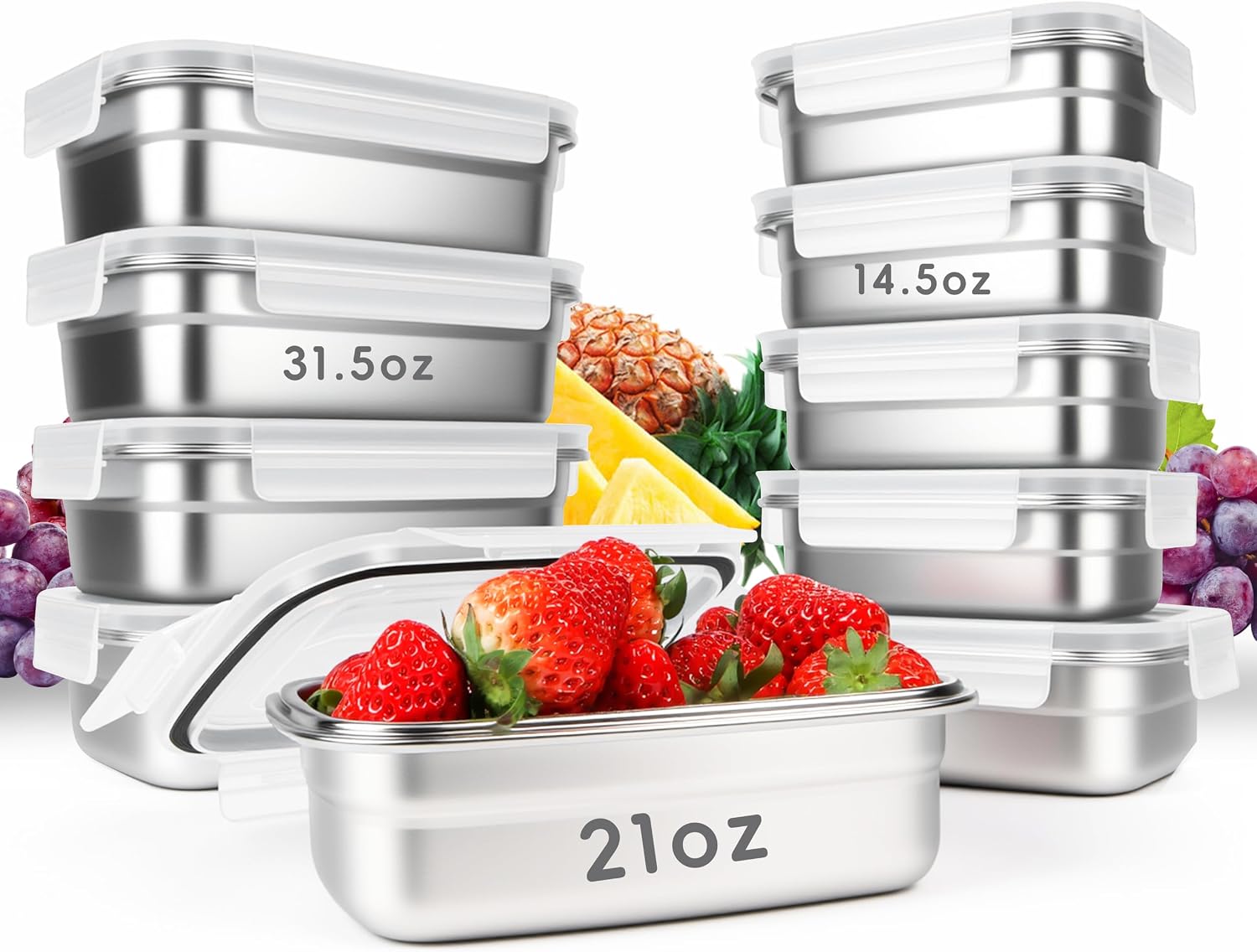 10PCS 304 Stainless Steel Food - Meal Prep Oven Safe Containers ulasan dan harga