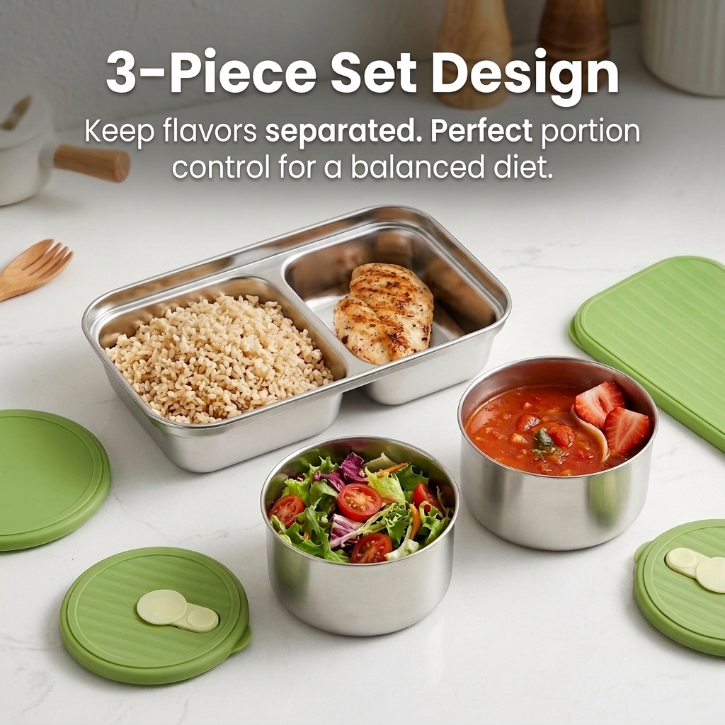 Microwave Safe 304 Stainless S - Meal Prep Kinder ulasan dan harga