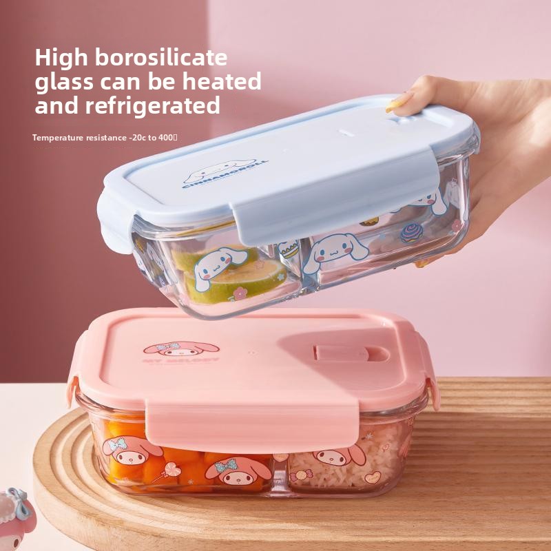 Hello Kitty Printed Bento Box  - Meal Prep Glass Containers Oven Safe ulasan dan harga