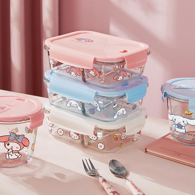 Hello Kitty Printed Bento Box  - Meal Prep Glass Containers Oven Safe ulasan dan harga