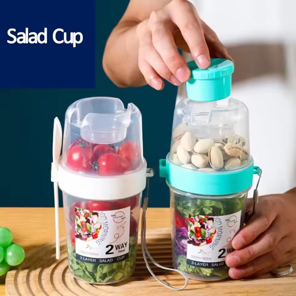 Salad Oatmeal Cup 500ml+300ml  - Meal Prep Gym ulasan dan harga