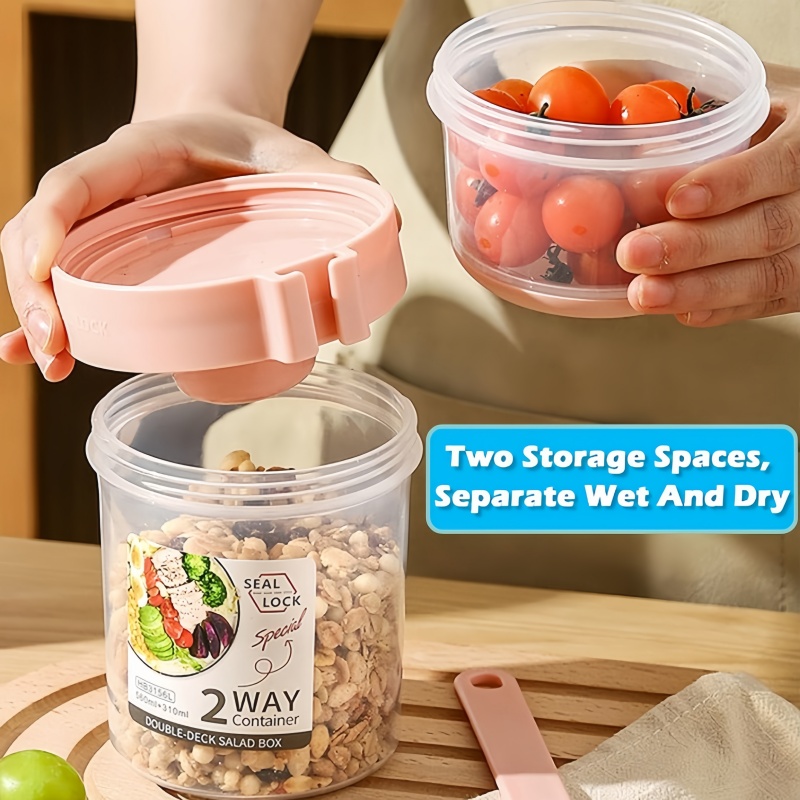 Portable Salad Cup Double Oatm - Meal Prep Yogurt Containers ulasan dan harga