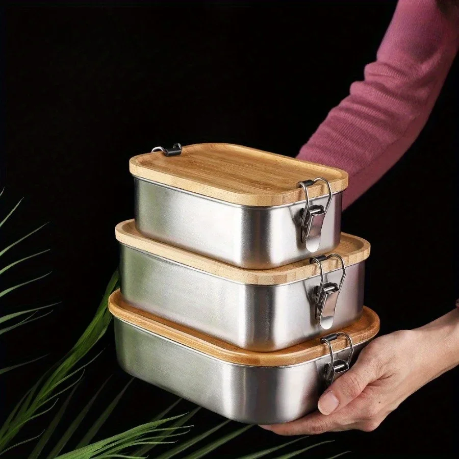 New 304 Stainless Steel Bamboo - Stainless Bento Box ulasan dan harga