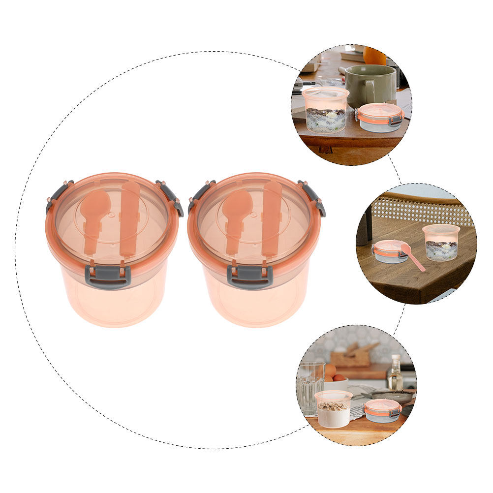 2Pcs Overnight Oats Jar Set Pr - Meal Prep Jars With Lids ulasan dan harga