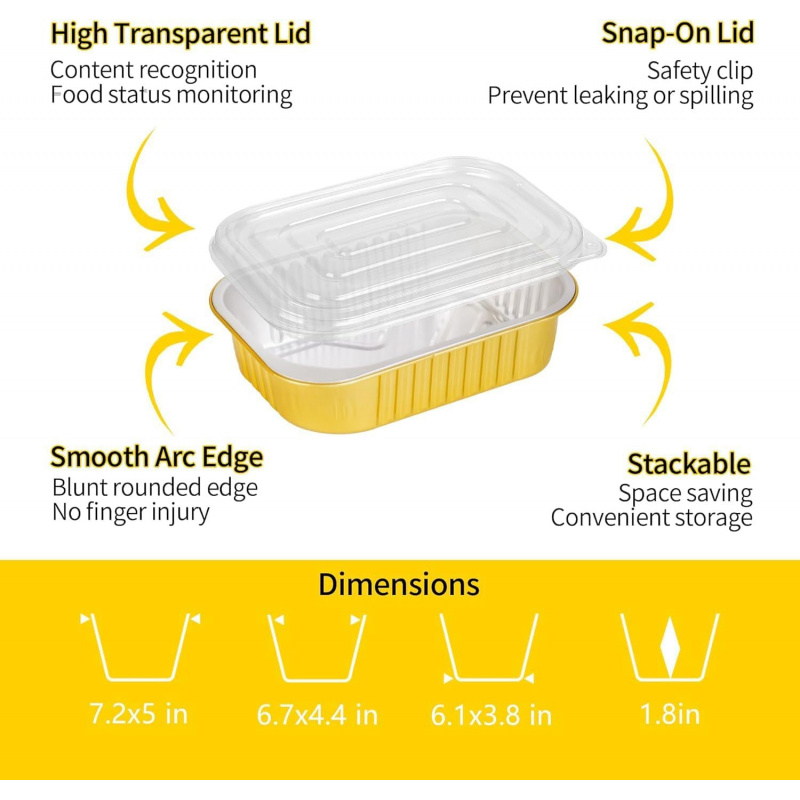 【20-Count 750ml Gold Pans】Reus - Meal Prep Oven Safe Containers ulasan dan harga