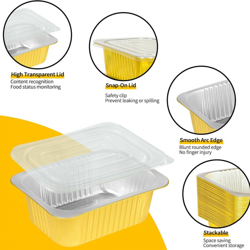 【20-Count 750ml Gold Pans】Reus - Meal Prep Oven Safe Containers ulasan dan harga
