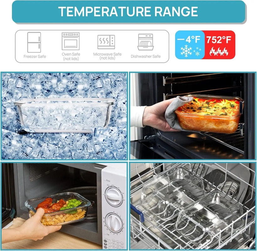 18‑Piece Glass Food Storage Co - Meal Prep Oven Safe Containers ulasan dan harga