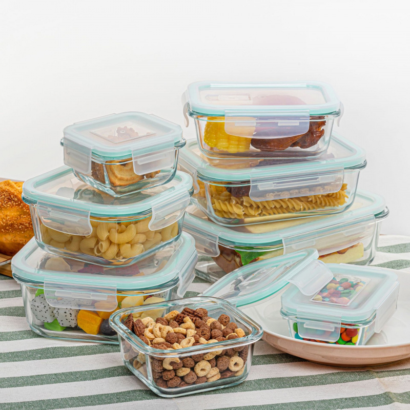 8Pcs Sealed Glass Food Storage - Meal Prep Glass Containers Oven Safe ulasan dan harga