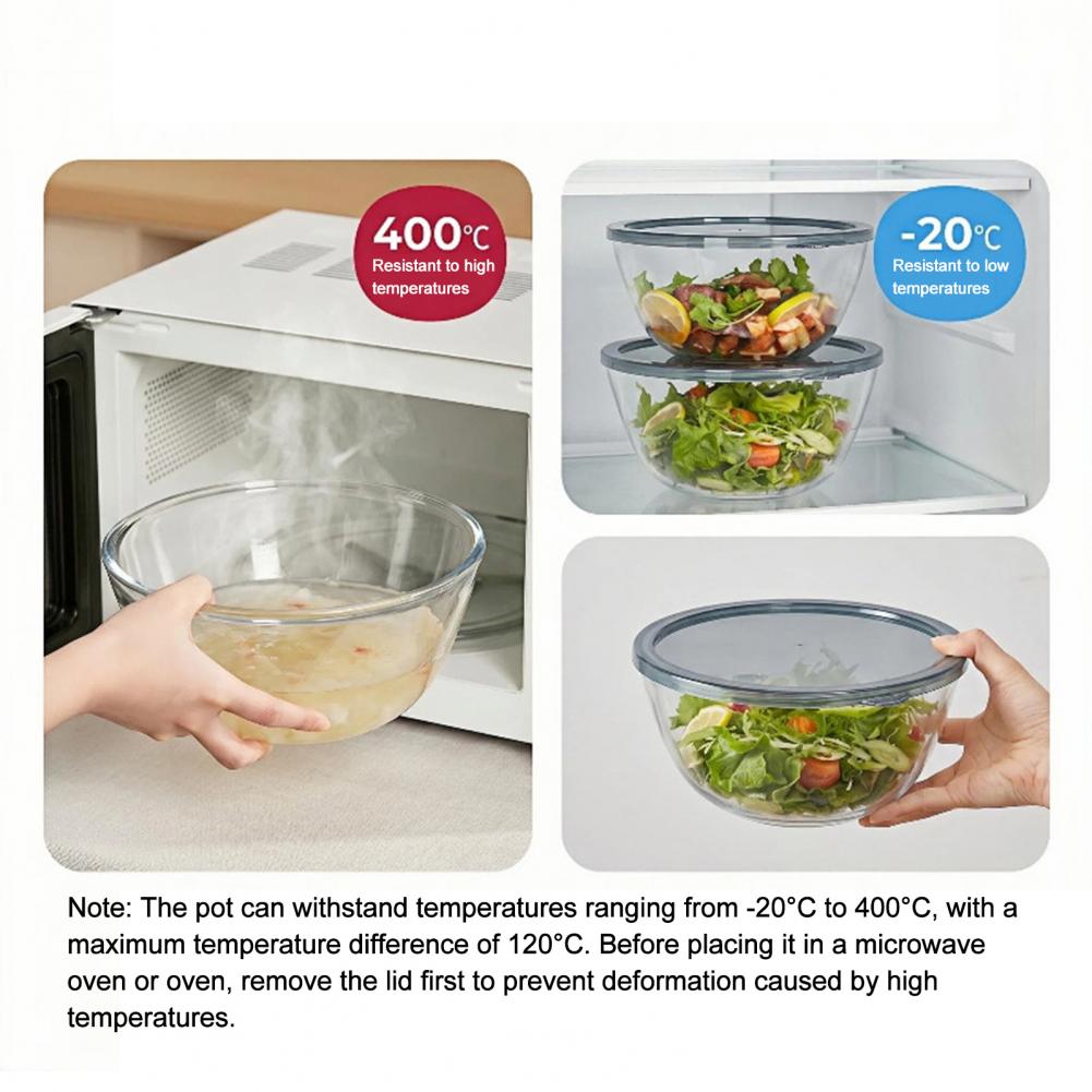 Party Bowl with Lid Glass Mixi - Meal Prep Oven Safe Containers ulasan dan harga