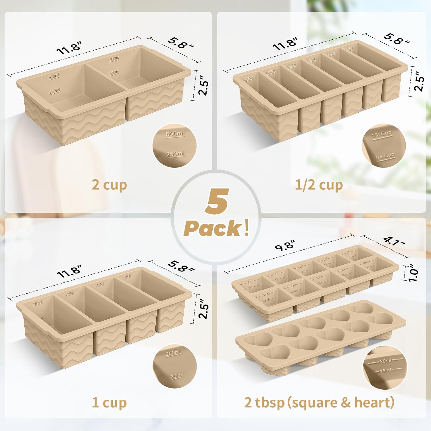 Silicone Freezer Mold with Lid - Meal Prep Oven Safe Containers ulasan dan harga