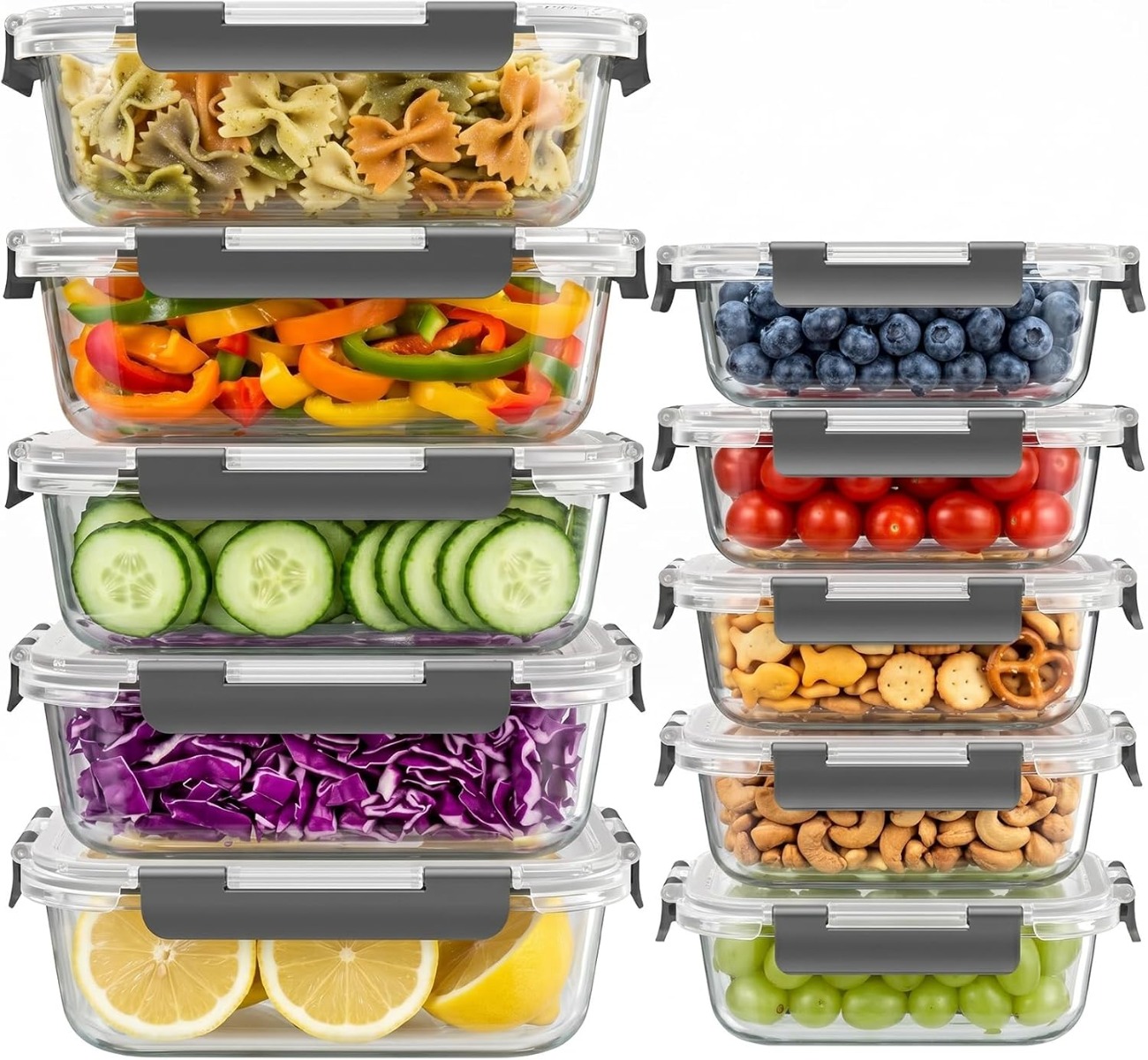 10 Sets Glass Food Storage Con - Meal Prep Oven Safe Containers ulasan dan harga