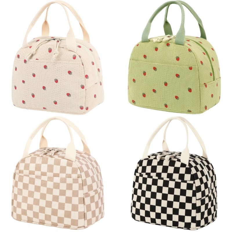 Cute Corduroy Lunch Bag for Wo - Meal Prep Fit ulasan dan harga