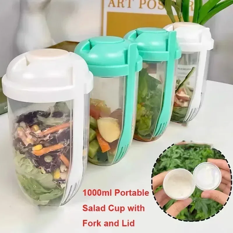 Portable Salad Bowl with Lid a - Meal Prep Yogurt Containers ulasan dan harga