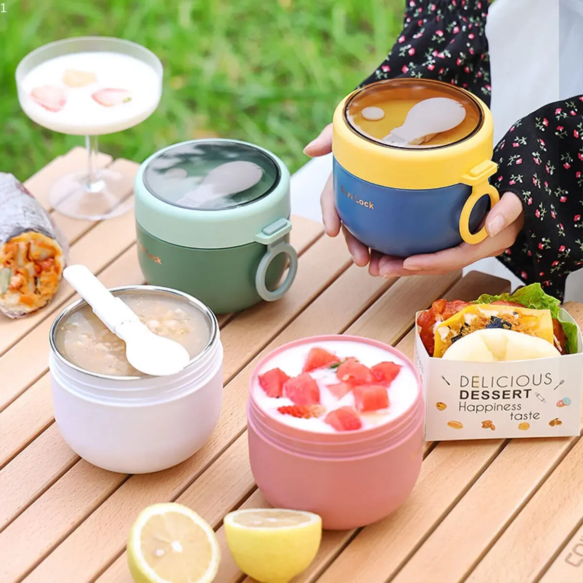 600ml/800ml  Breakfast Cups wi - Meal Prep Yogurt Containers ulasan dan harga