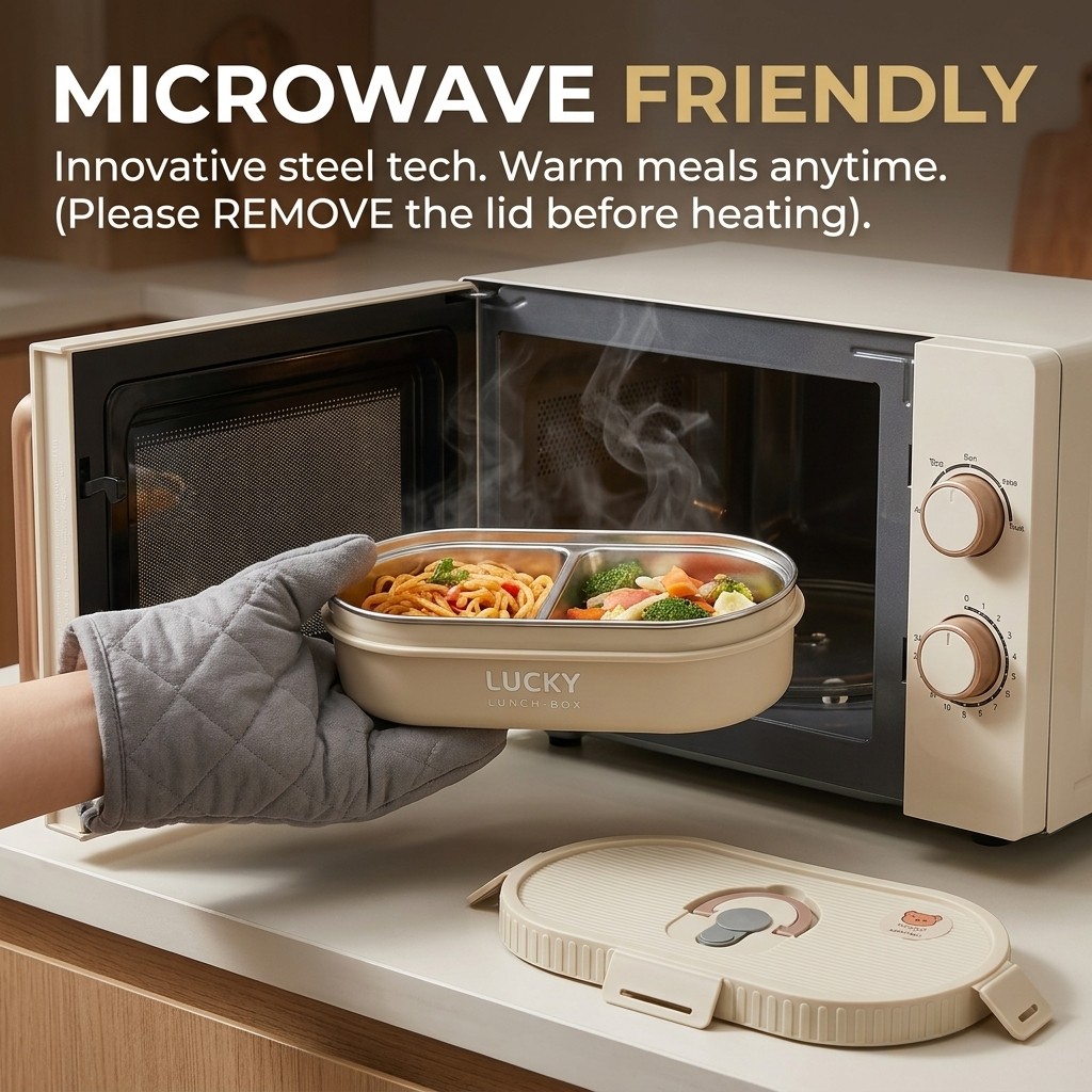 Microwavable 304 Stainless Ste - Meal Prep Kinder ulasan dan harga
