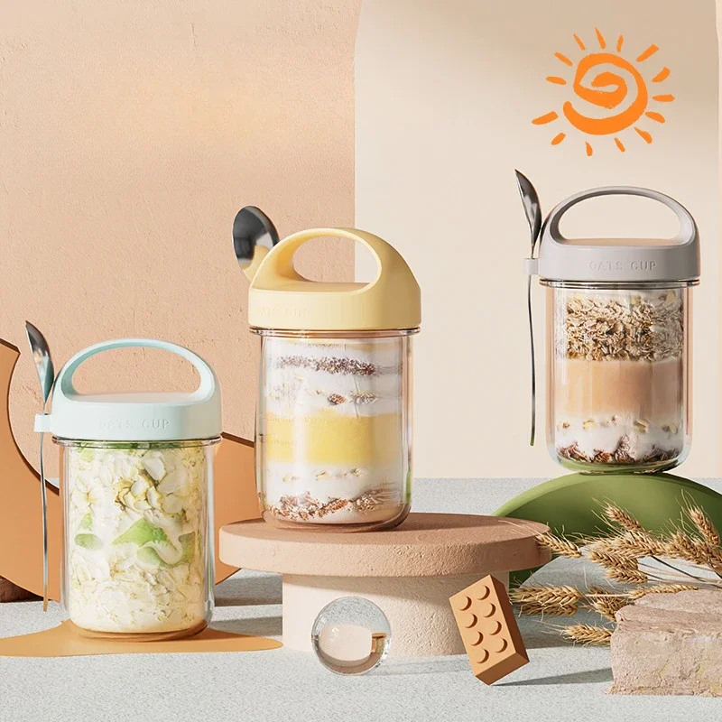 420ML New Breakfast Cups Oatme - Meal Prep Glass Containers Oven Safe ulasan dan harga