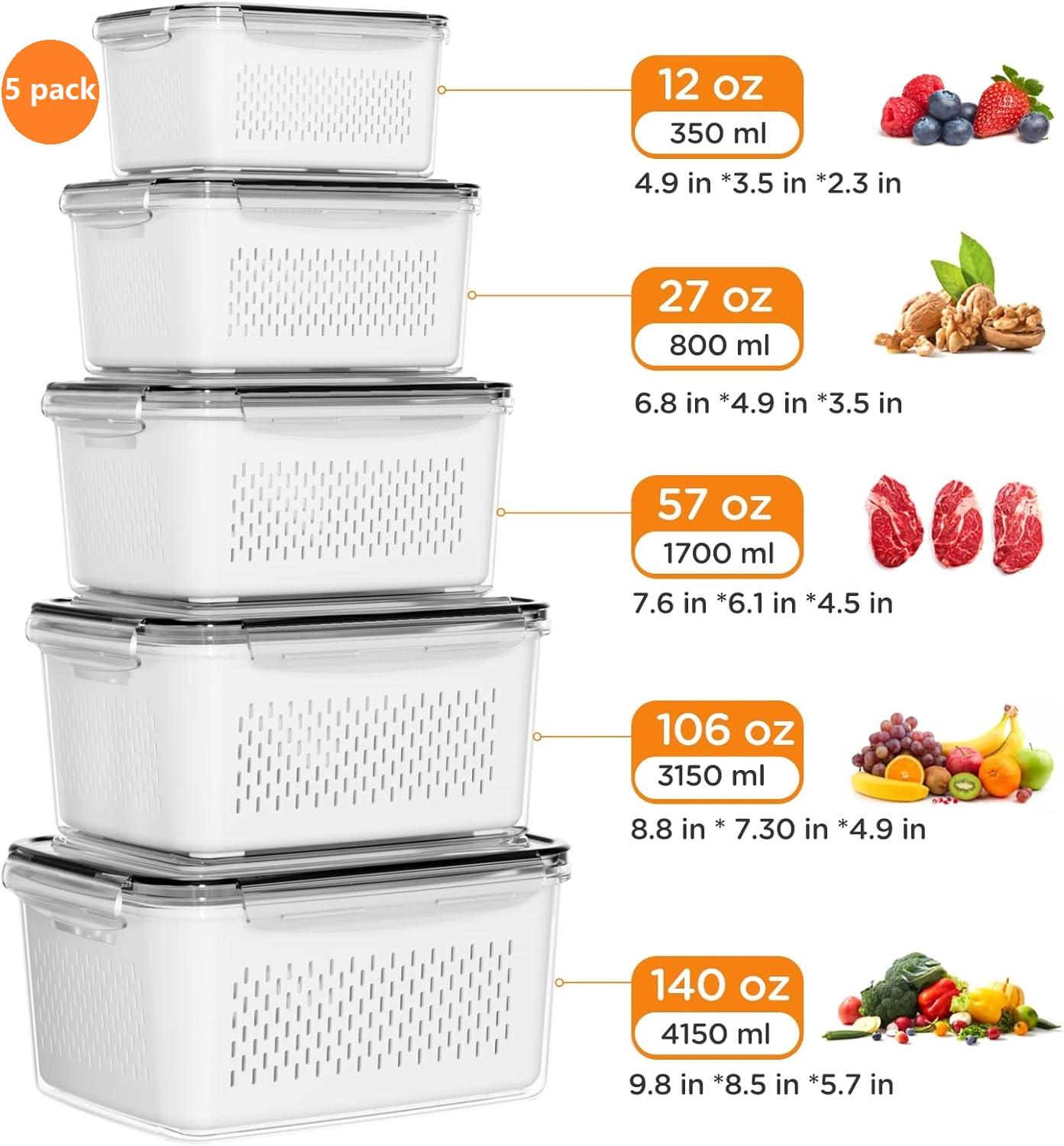 4/5/6/8Pcs Airtight Food Stora - Meal Prep Oven Safe Containers ulasan dan harga