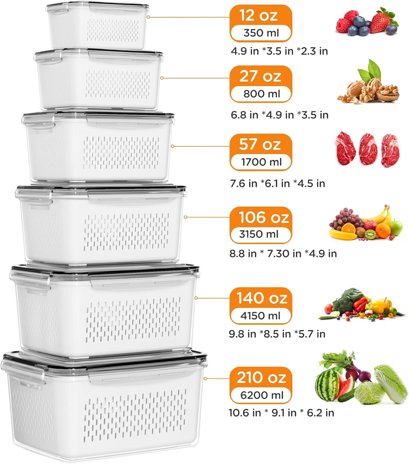 4/5/6/8Pcs Airtight Food Stora - Meal Prep Oven Safe Containers ulasan dan harga