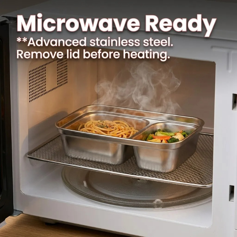 Microwave Safe 304 Stainless S - Meal Prep For Office ulasan dan harga