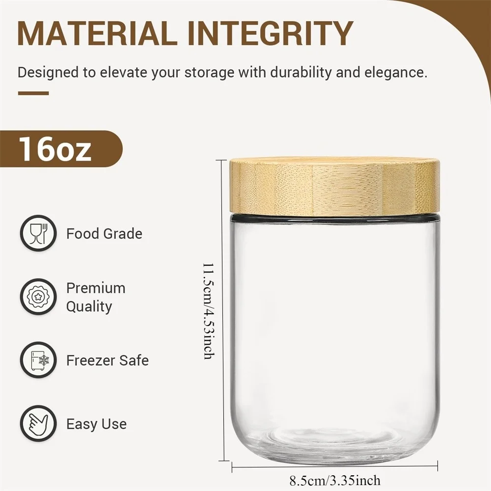 yes4 pack 16oz Overnight Oats  - Meal Prep Jars With Lids ulasan dan harga