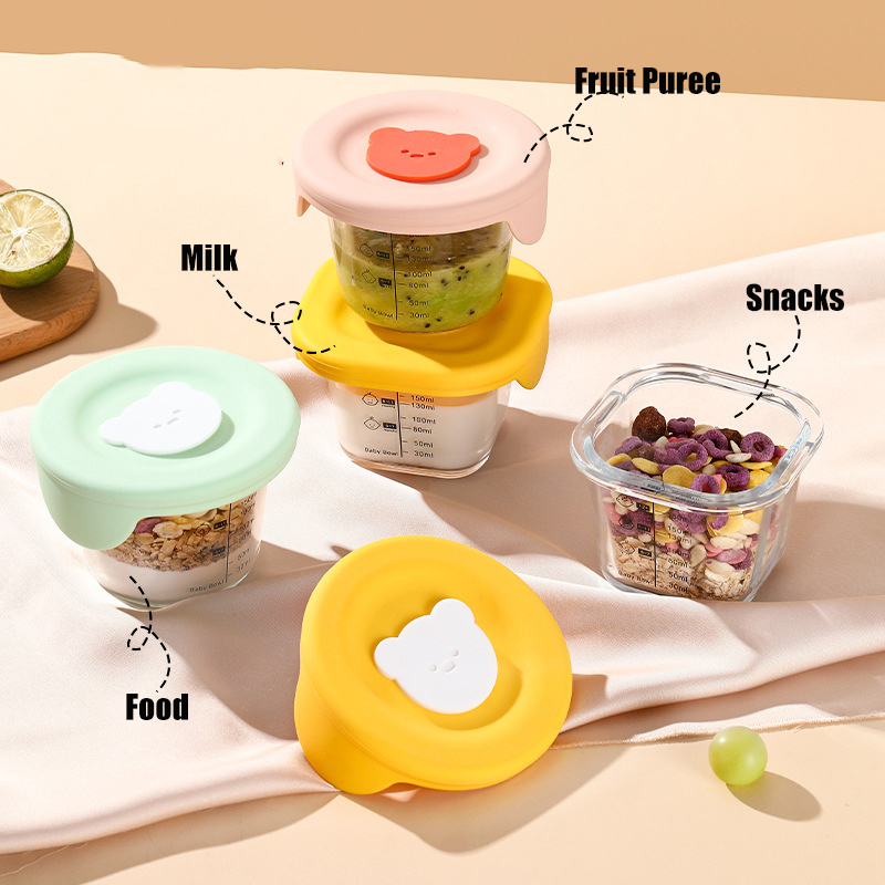 180ml Glass Baby Food Storage  - Meal Prep Glass Containers Oven Safe ulasan dan harga
