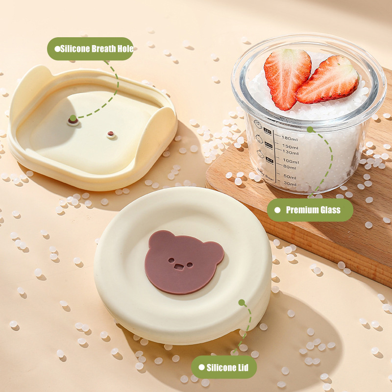 180ml Glass Baby Food Storage  - Meal Prep Glass Containers Oven Safe ulasan dan harga