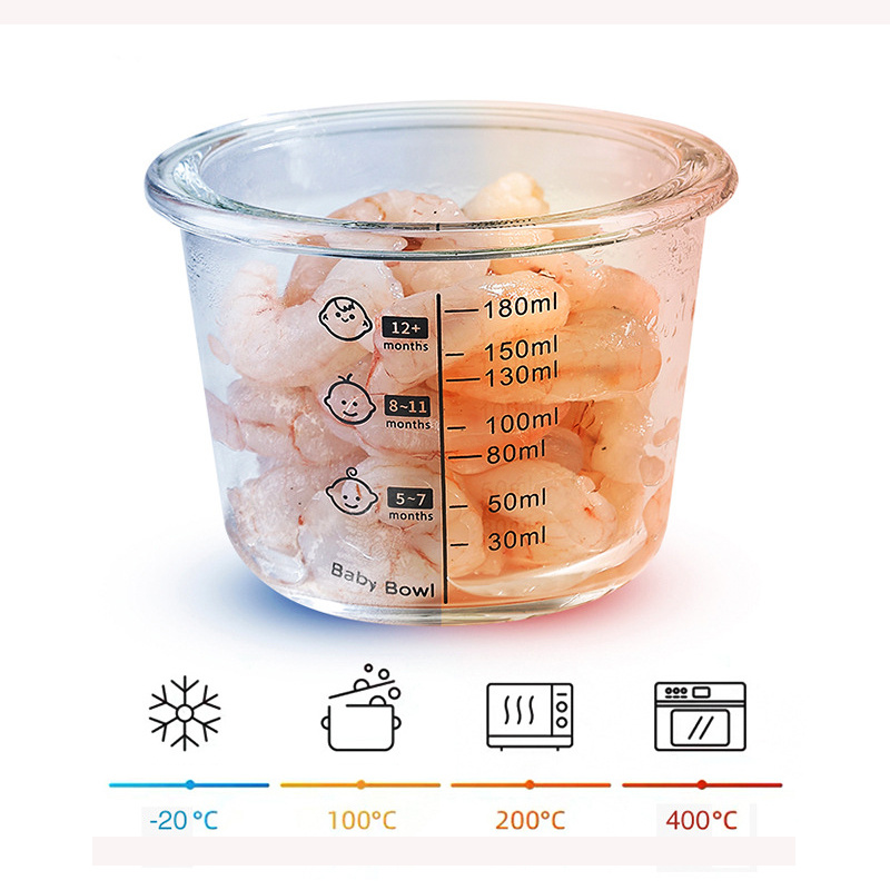 180ml Glass Baby Food Storage  - Meal Prep Glass Containers Oven Safe ulasan dan harga