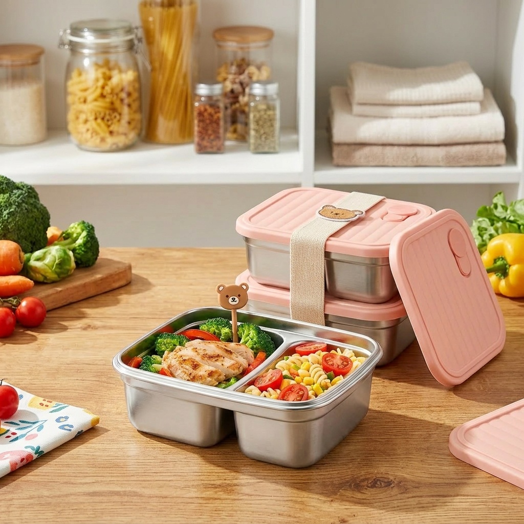 Microwavable 304 Stainless Ste - Meal Prep Kinder ulasan dan harga