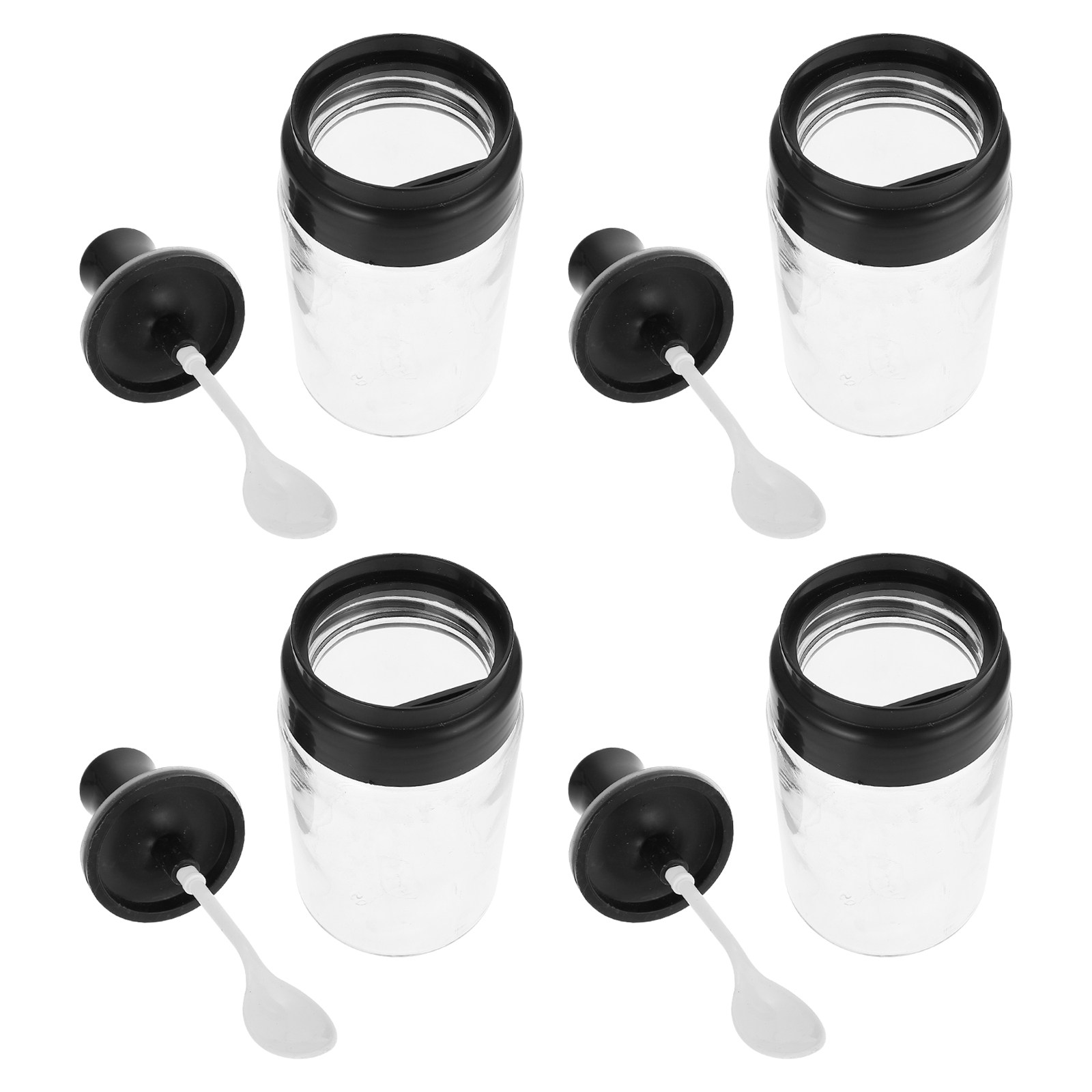 4Pcs Glass Spice Jar with Spoo - Meal Prep Jars With Lids ulasan dan harga
