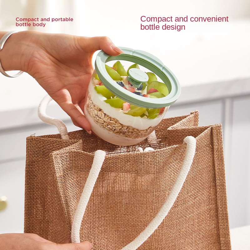 Glass Overnight Oats Container - Meal Prep Yogurt Containers ulasan dan harga