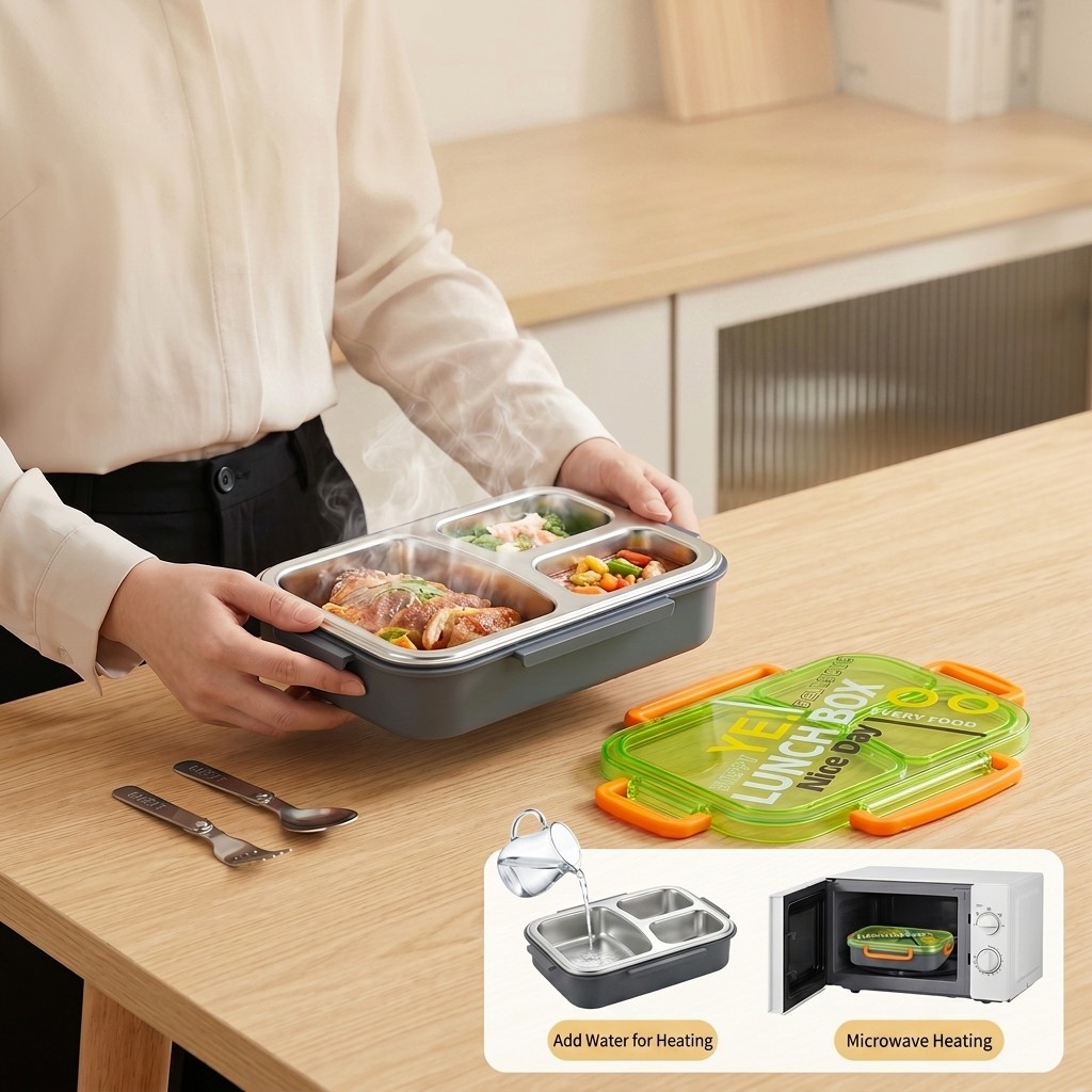 Microwavable 304 Stainless Ste - Meal Prep List ulasan dan harga