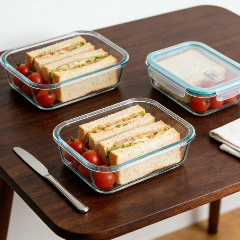 High Borosilicate Glass Lunch  - Meal Prep Glass Containers Oven Safe ulasan dan harga