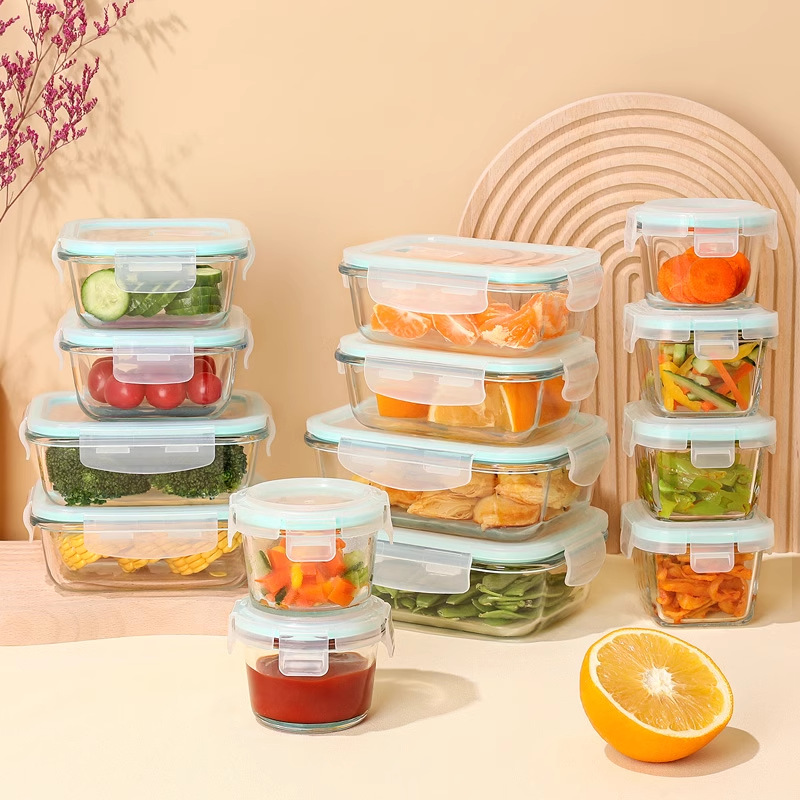 High Borosilicate Glass Lunch  - Meal Prep Glass Containers Oven Safe ulasan dan harga